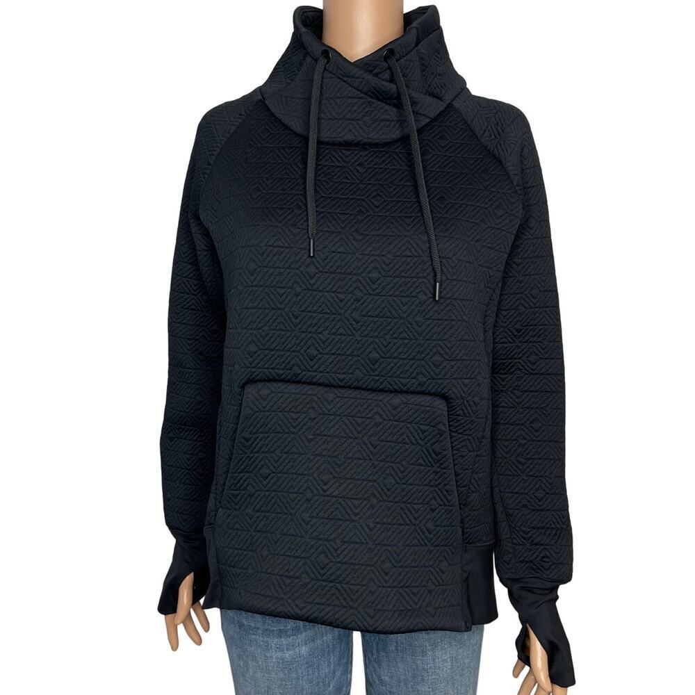 Athleta Jacquard Elevation Quilted Oversized Pullover Size  Small Black - Picture 3 of 12